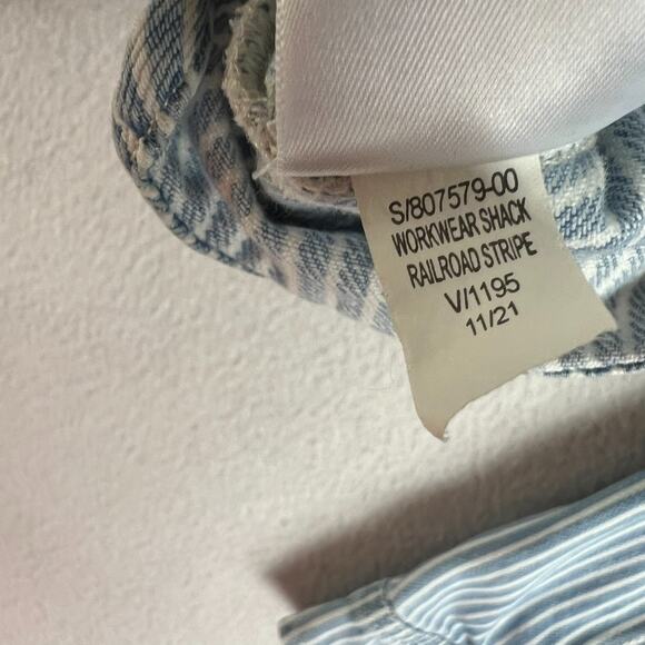 Old Navy Workwear Shacket Women's Medium Railroad Stripe 100% Cotton - Picture 6 of 8